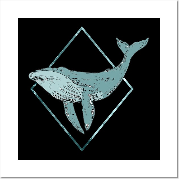 Blue Whale Geometric Wall Art by CaosTranscrito